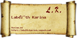 Labáth Karina névjegykártya